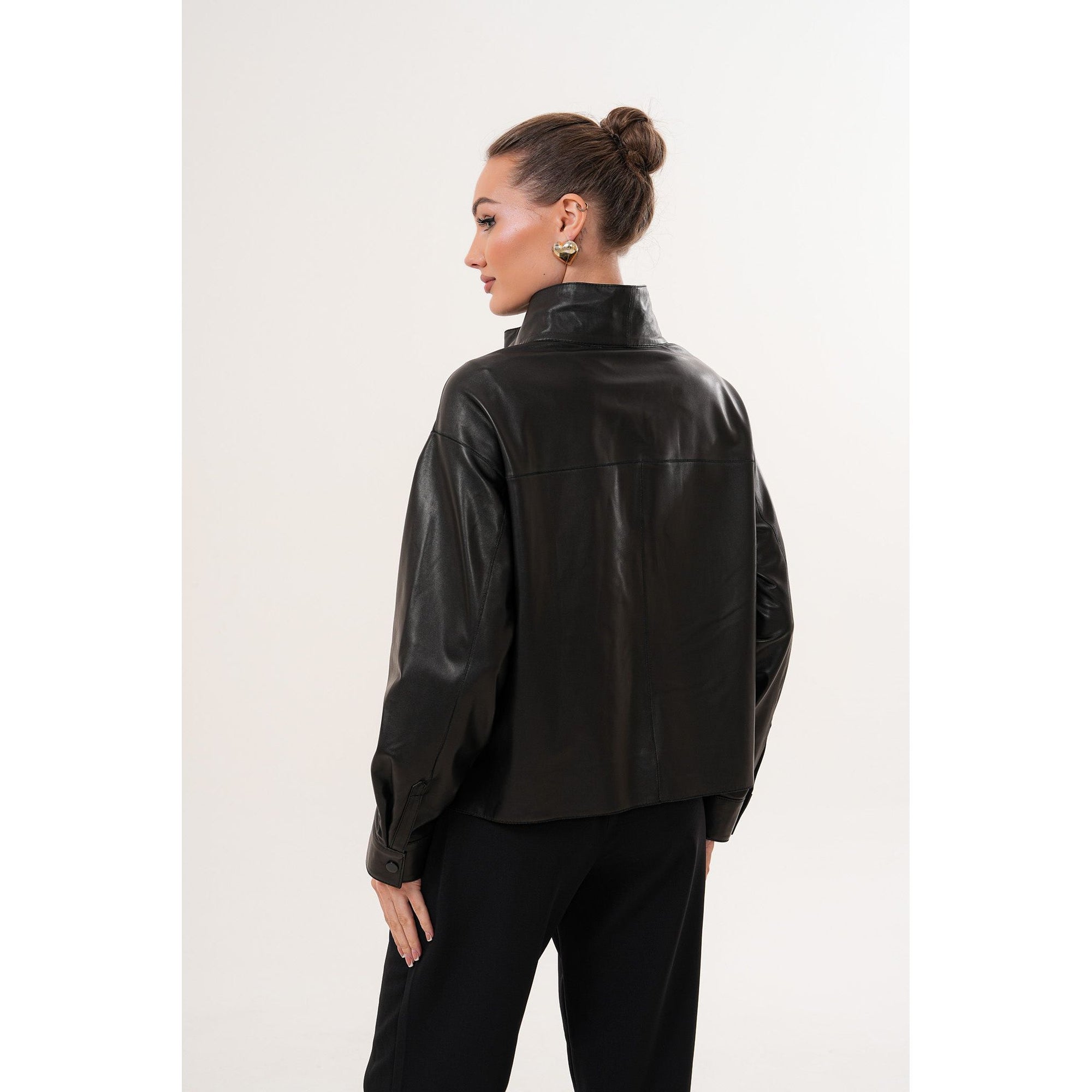 The Ravessa Reversible Black Leather Women Jacket