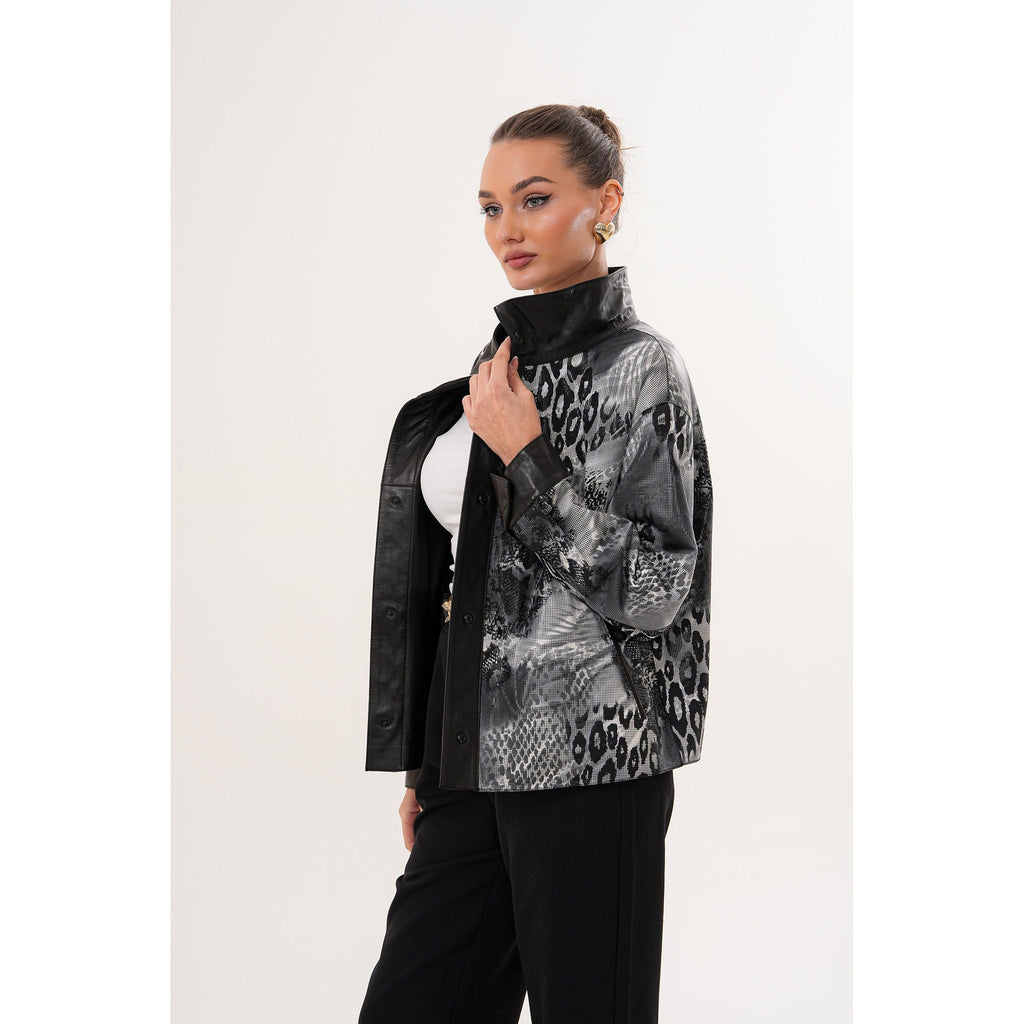 The Ravessa Reversible Black Leather Women Jacket