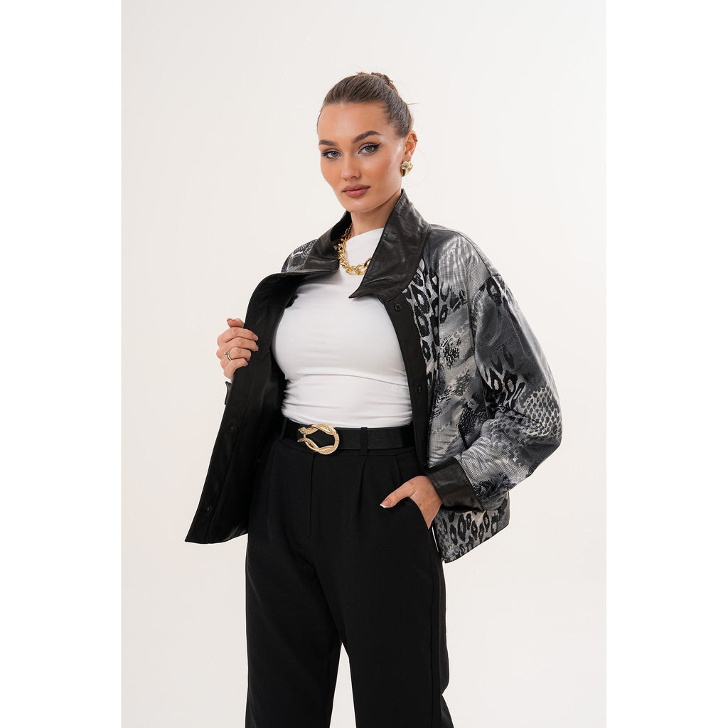 The Ravessa Reversible Black Leather Women Jacket