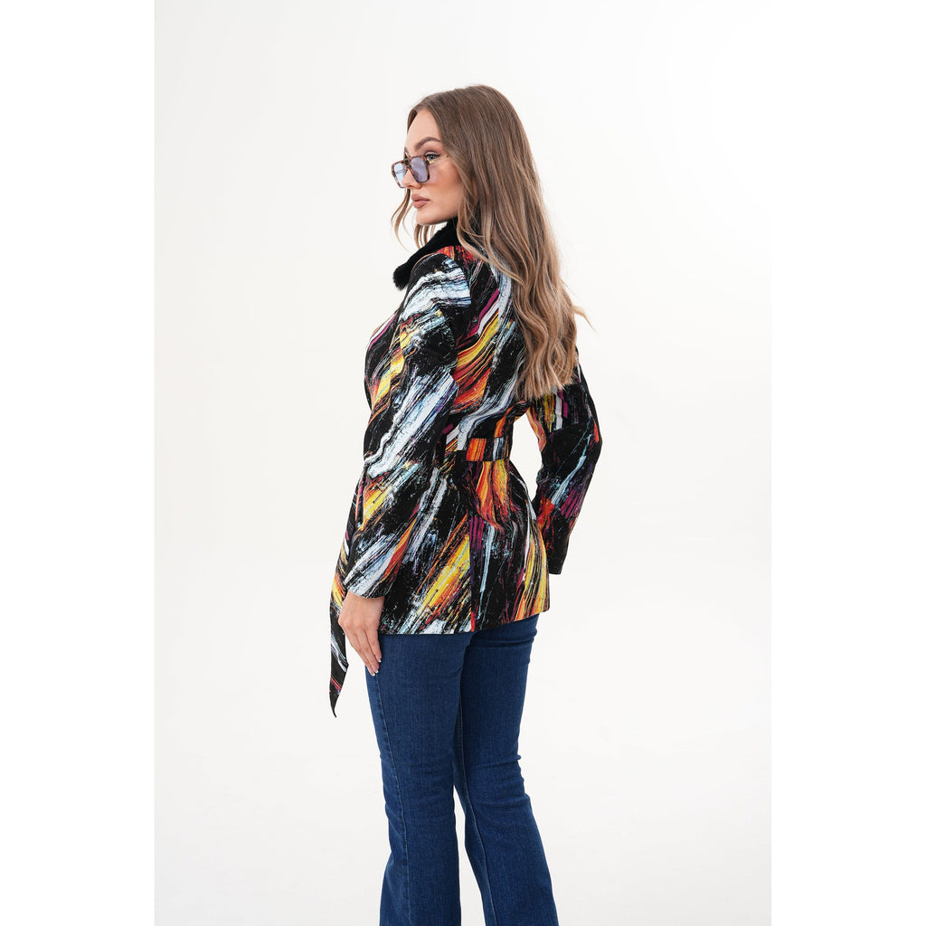 The Mirage Brushstroke Leather Women Jacket