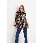 The Mirage Brushstroke Leather Women Jacket
