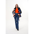 The Mirage Geo Pattern Leather Women Jacket