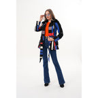 The Mirage Geo Pattern Leather Women Jacket