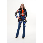 The Mirage Geo Pattern Leather Women Jacket
