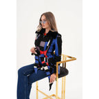 The Mirage Geo Pattern Leather Women Jacket
