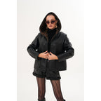 The Felina Black Leather Women Jacket