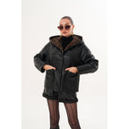 The Felina Black Leather Women Jacket
