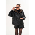 The Felina Black Leather Women Jacket