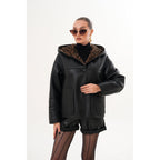 The Felina Black Leather Women Jacket