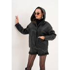 The Felina Black Leather Women Jacket
