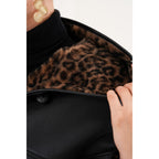 The Arlena Black &amp; Leopard Shearling Leather Women Jacket