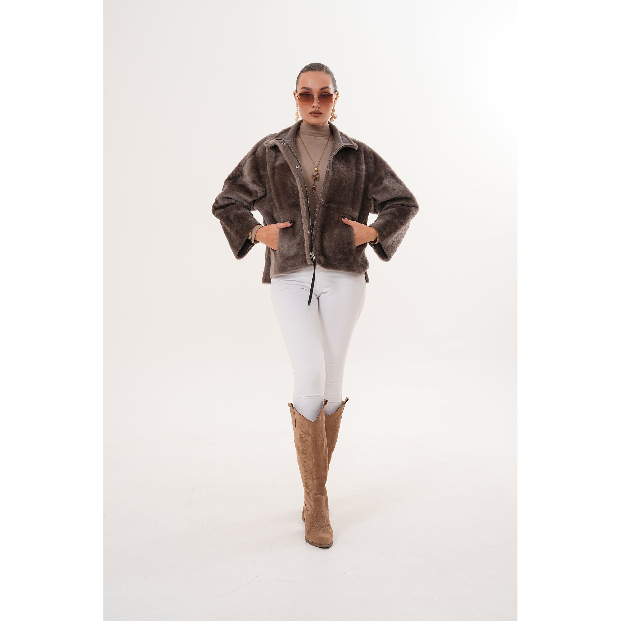 Vinci The Geneva Reversible Shearling Leather Women Jacket