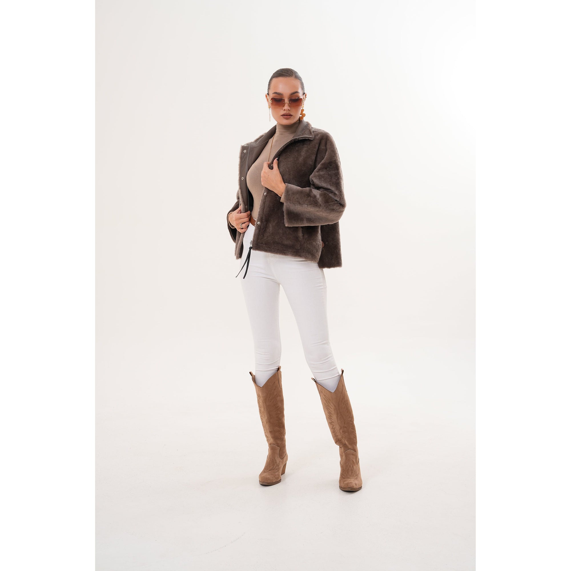 Vinci The Geneva Reversible Shearling Leather Women Jacket