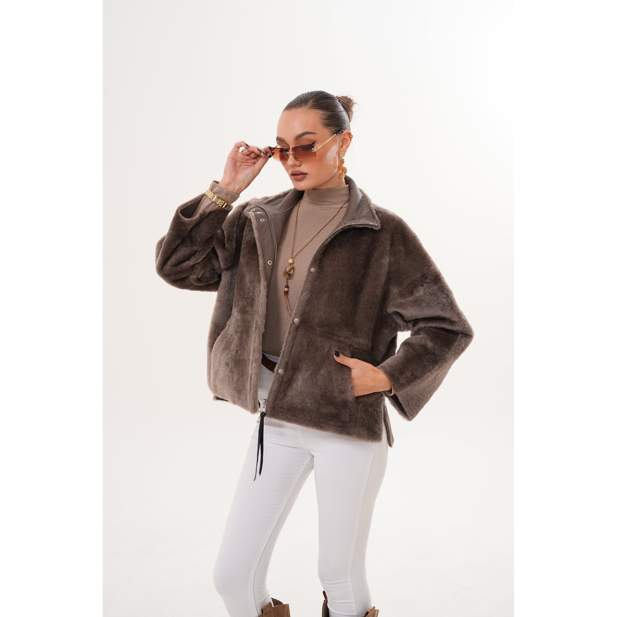 Vinci The Geneva Reversible Shearling Leather Women Jacket