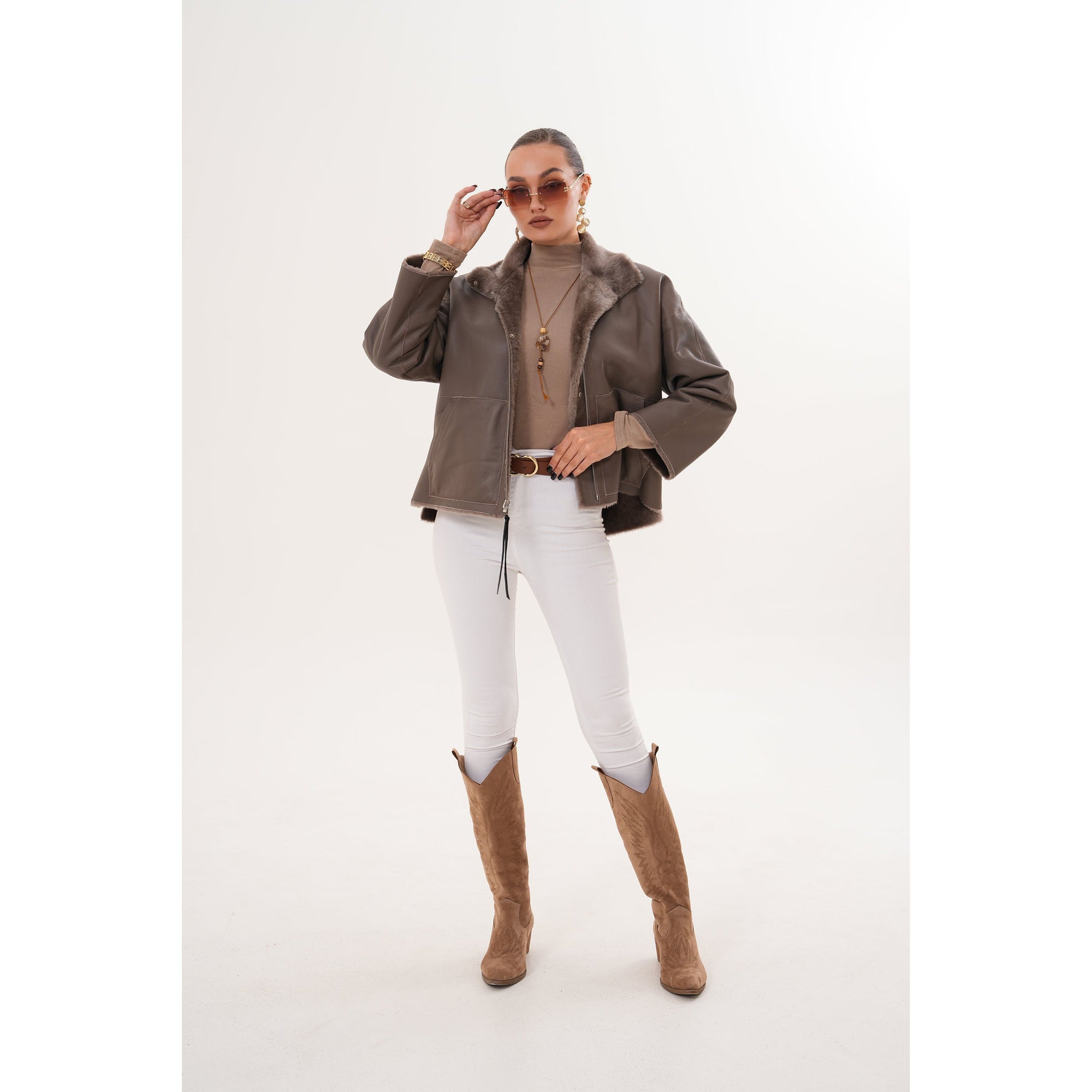 Vinci The Geneva Reversible Shearling Leather Women Jacket