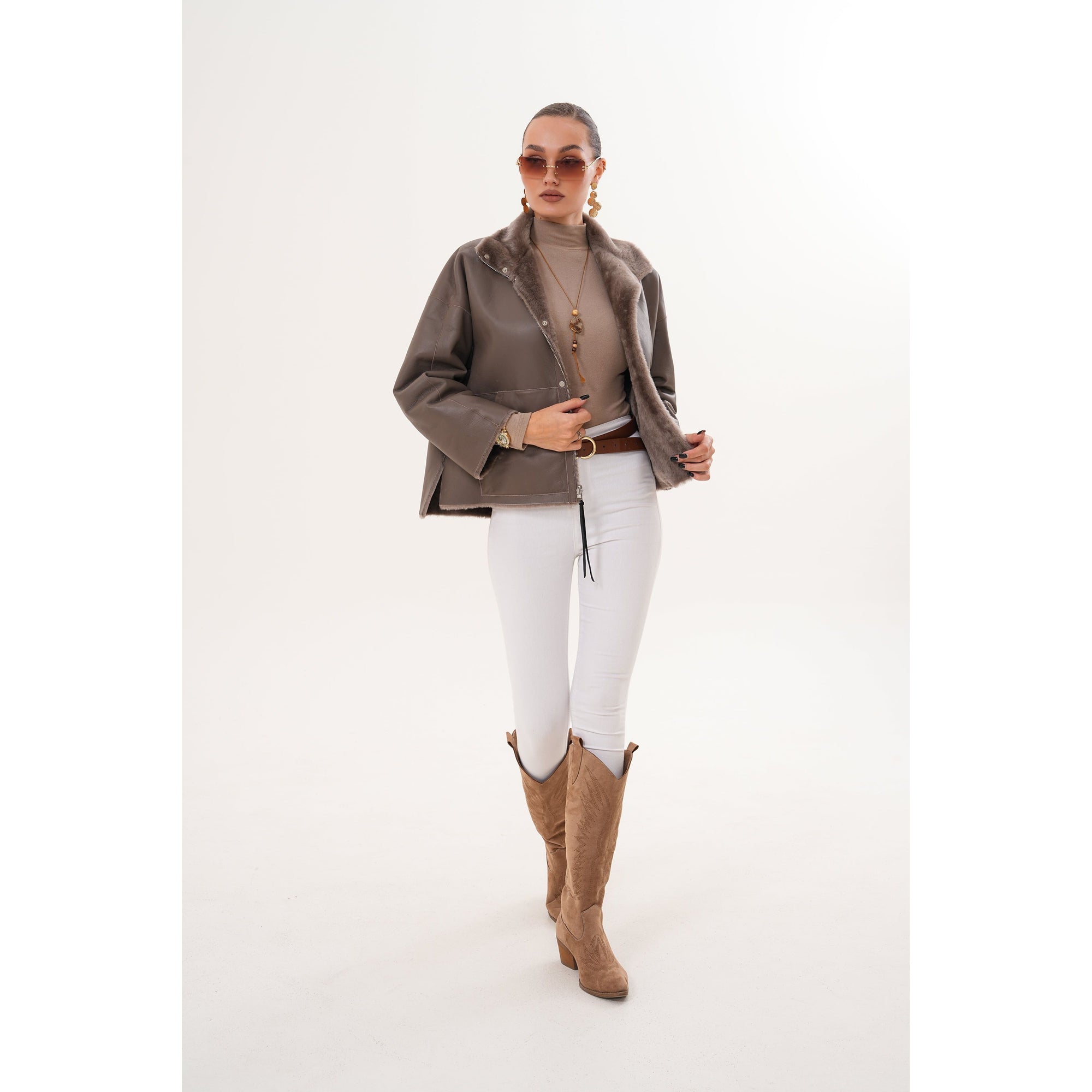 Vinci The Geneva Reversible Shearling Leather Women Jacket