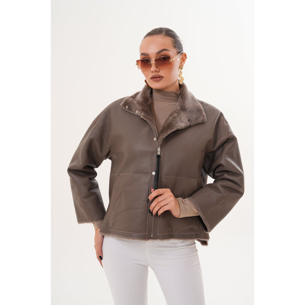 Vinci The Geneva Reversible Shearling Leather Women Jacket