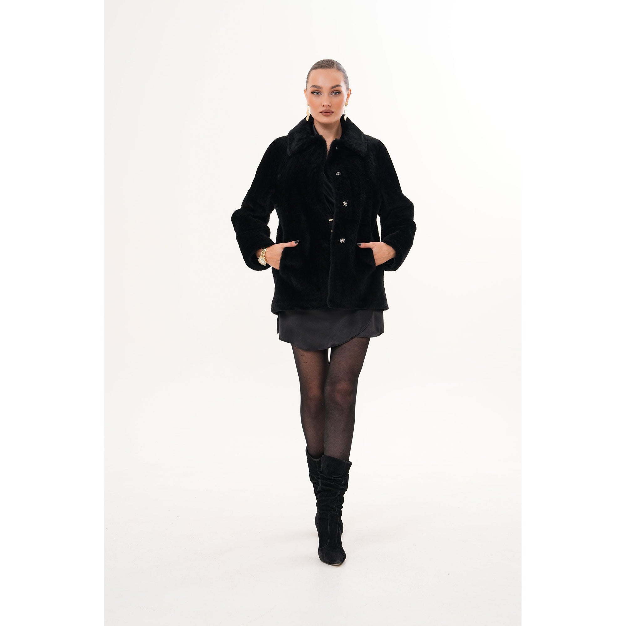 Vinci The Ava Reversible Shearling Leather Women Jacket