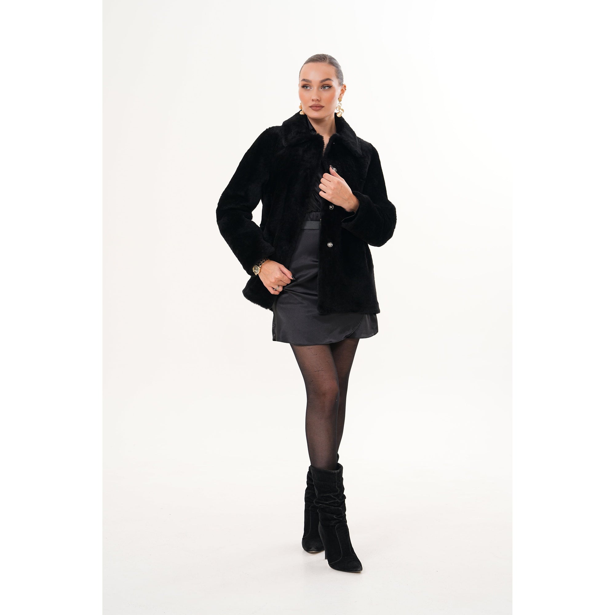 Vinci The Ava Reversible Shearling Leather Women Jacket