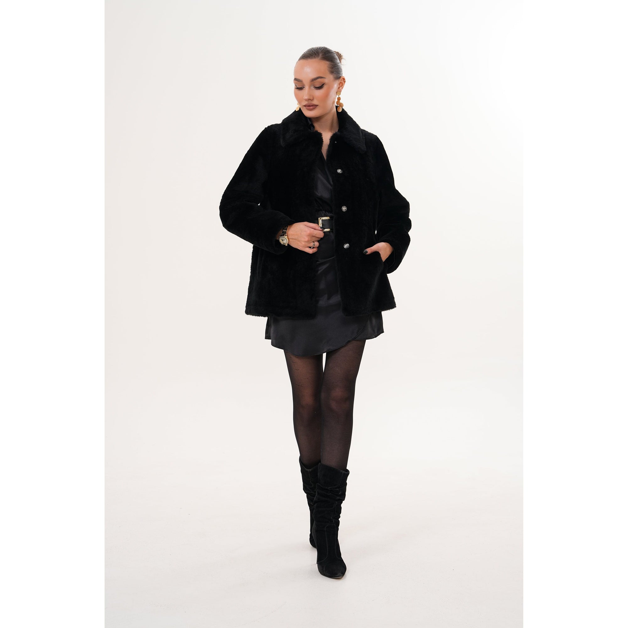 Vinci The Ava Reversible Shearling Leather Women Jacket
