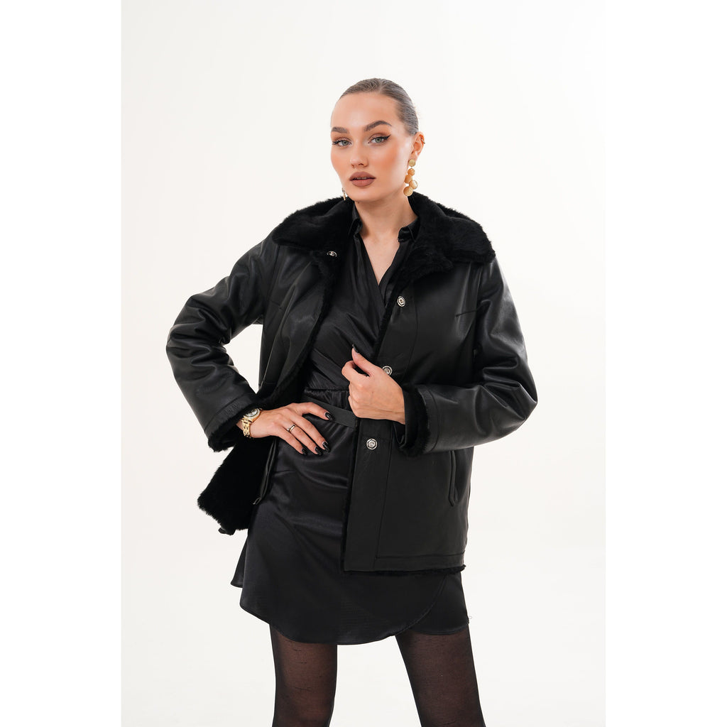 Vinci The Ava Reversible Shearling Leather Women Jacket