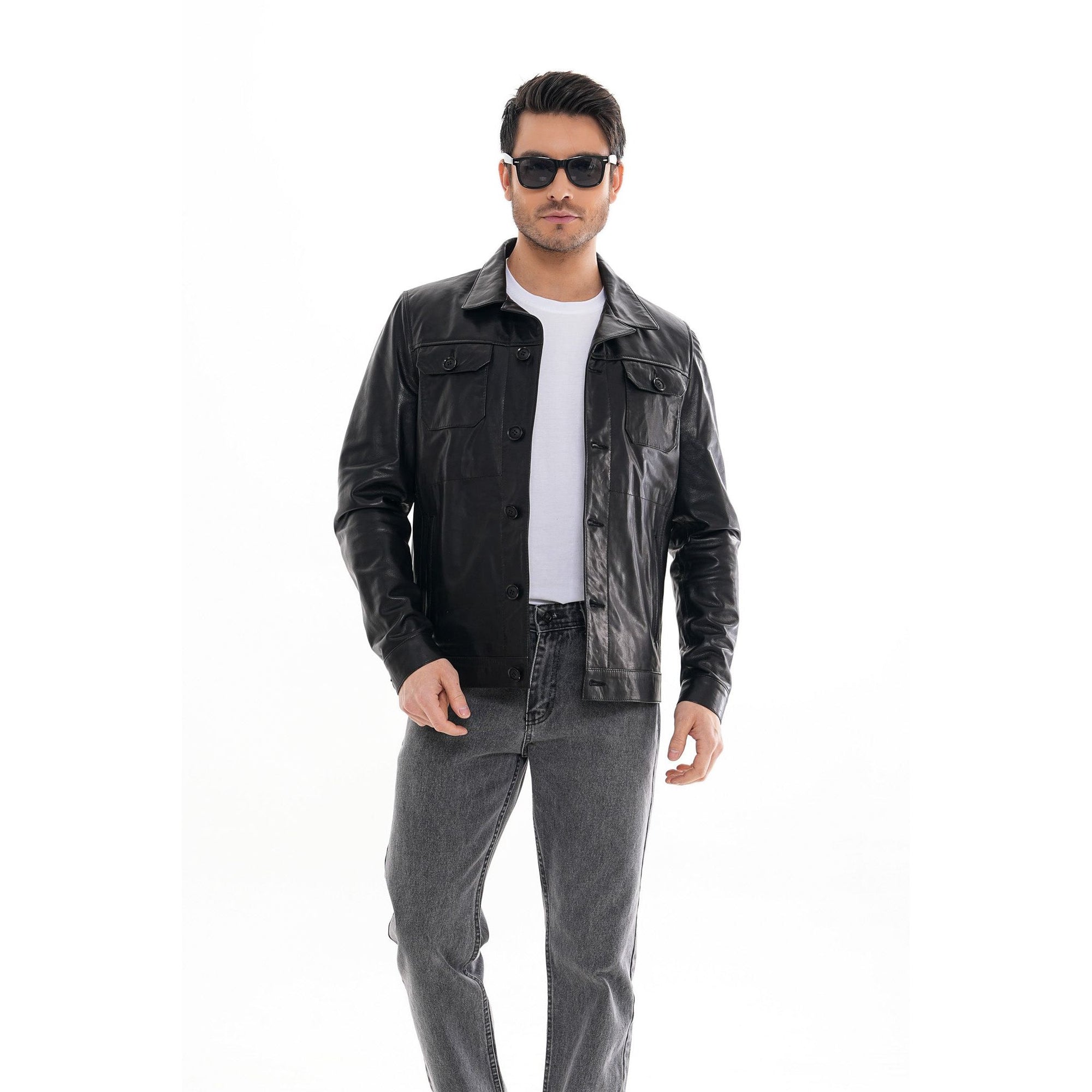The Azzuro Black Leather Jacket