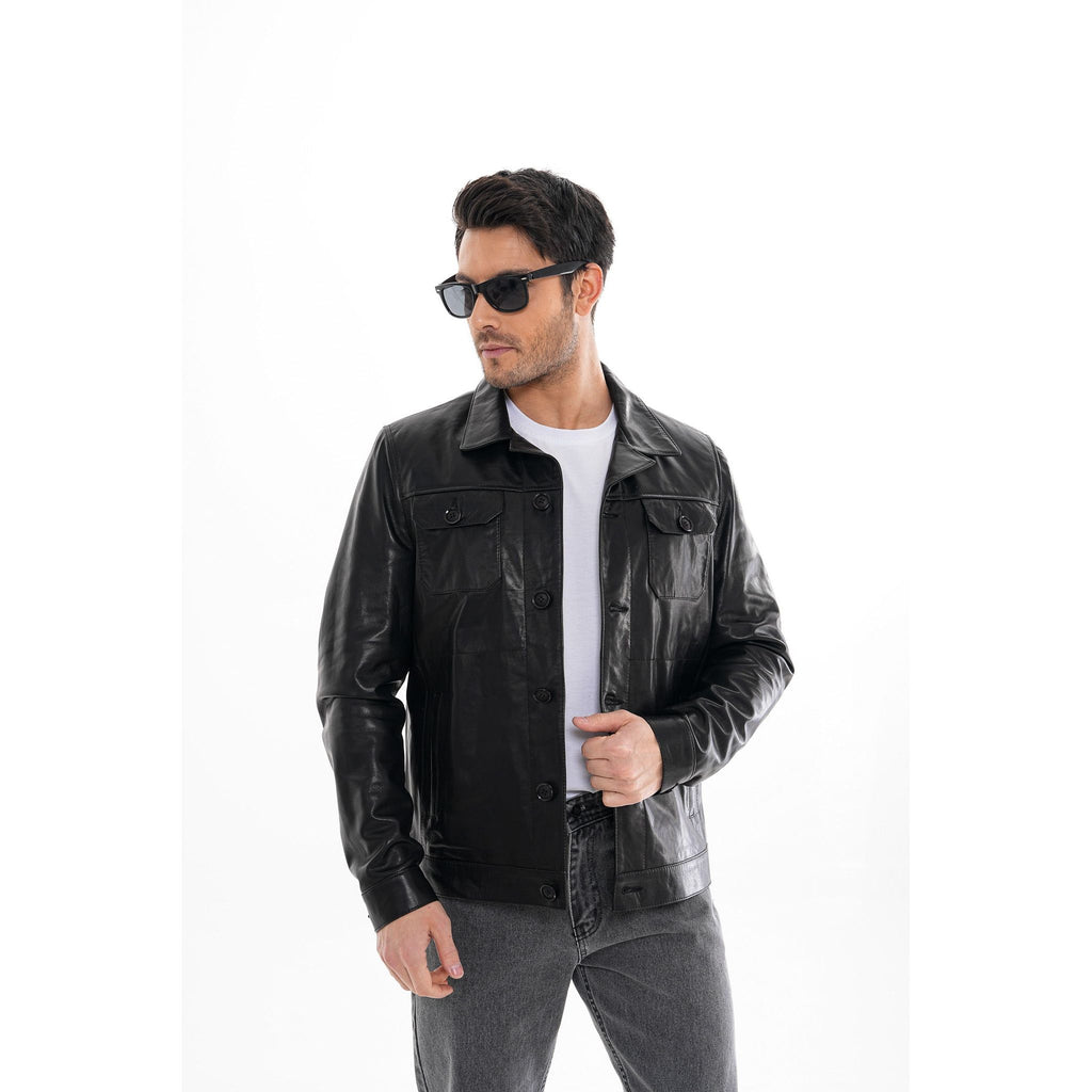 The Azzuro Black Leather Jacket