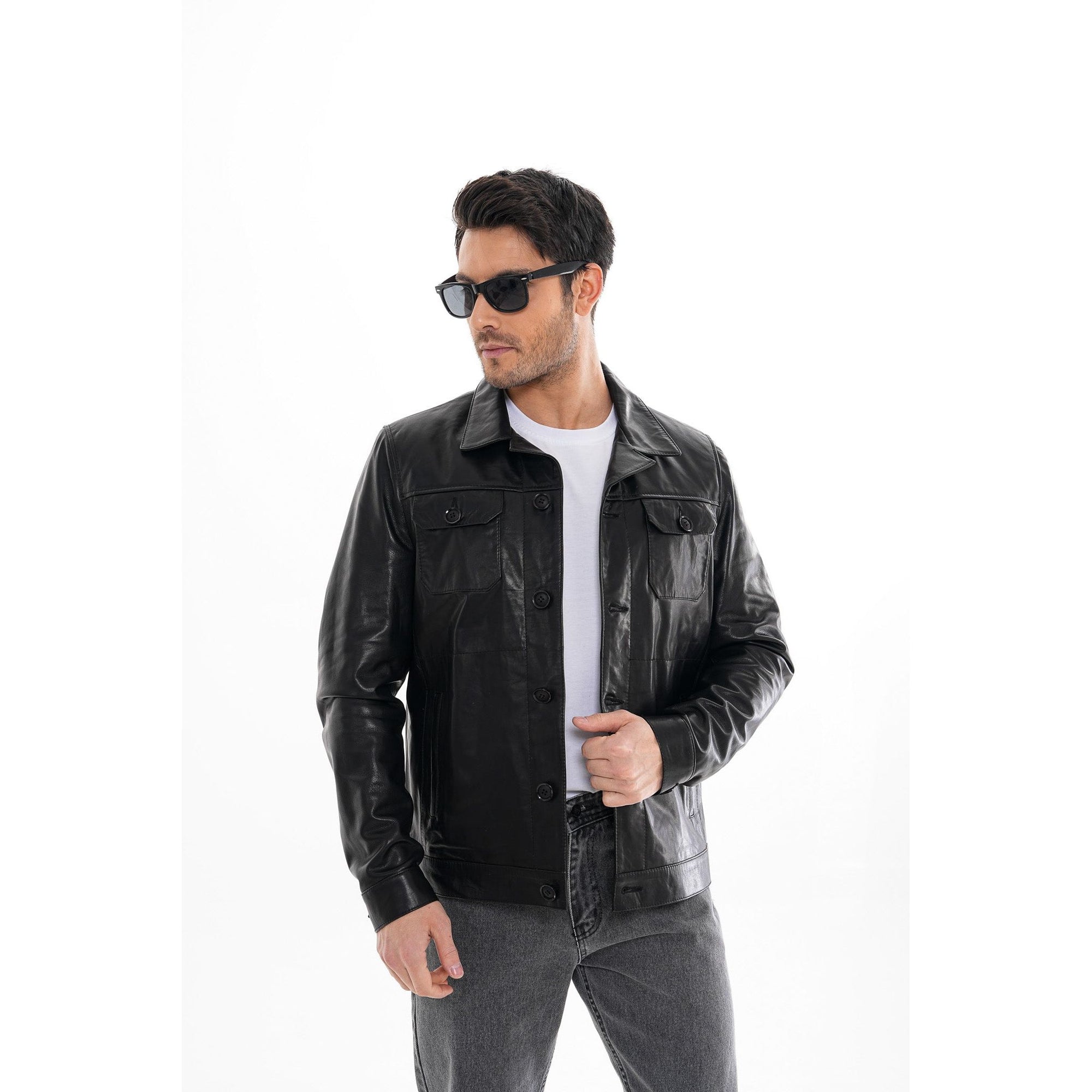 The Azzuro Black Leather Jacket