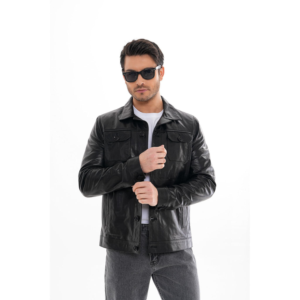The Azzuro Black Leather Jacket