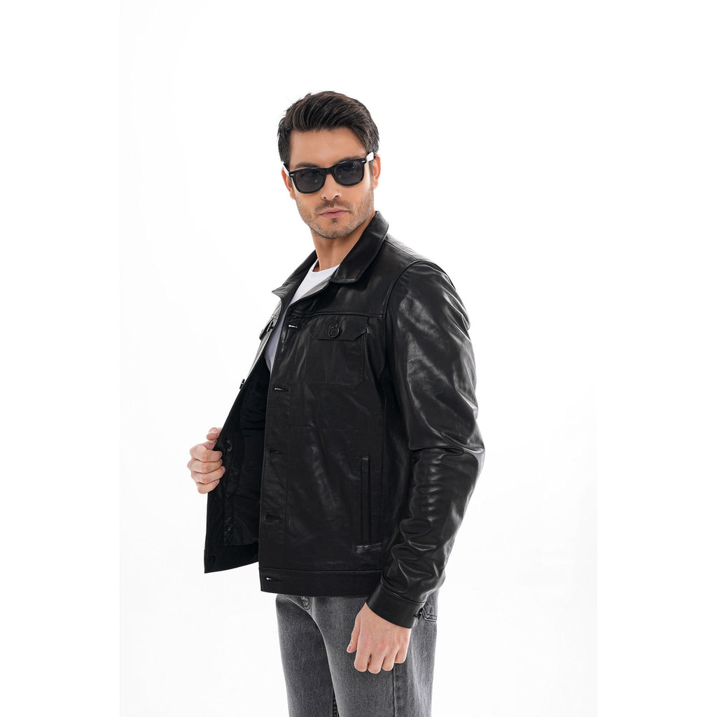The Azzuro Black Leather Jacket