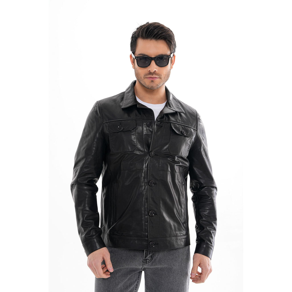 The Azzuro Black Leather Jacket