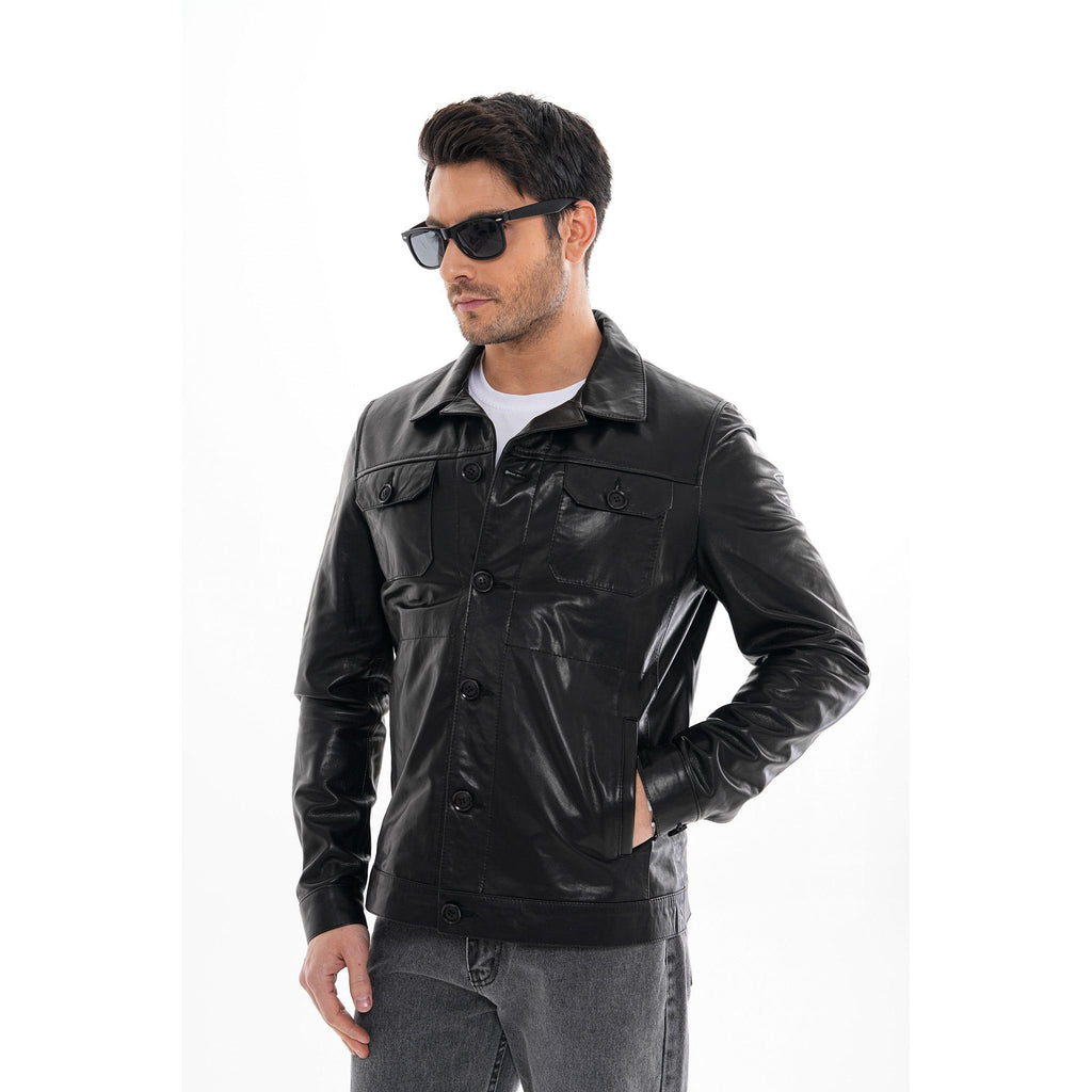 The Azzuro Black Leather Jacket