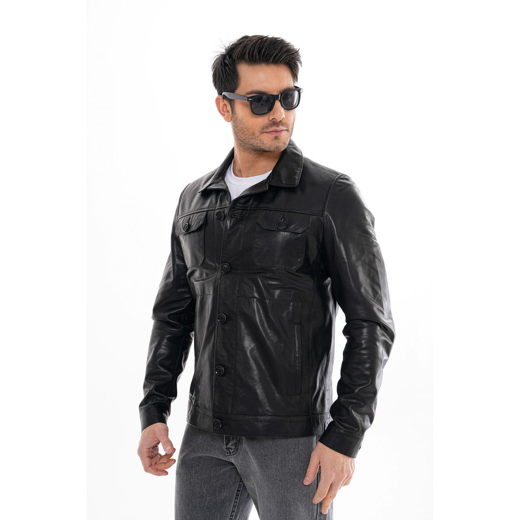 The Azzuro Black Leather Jacket