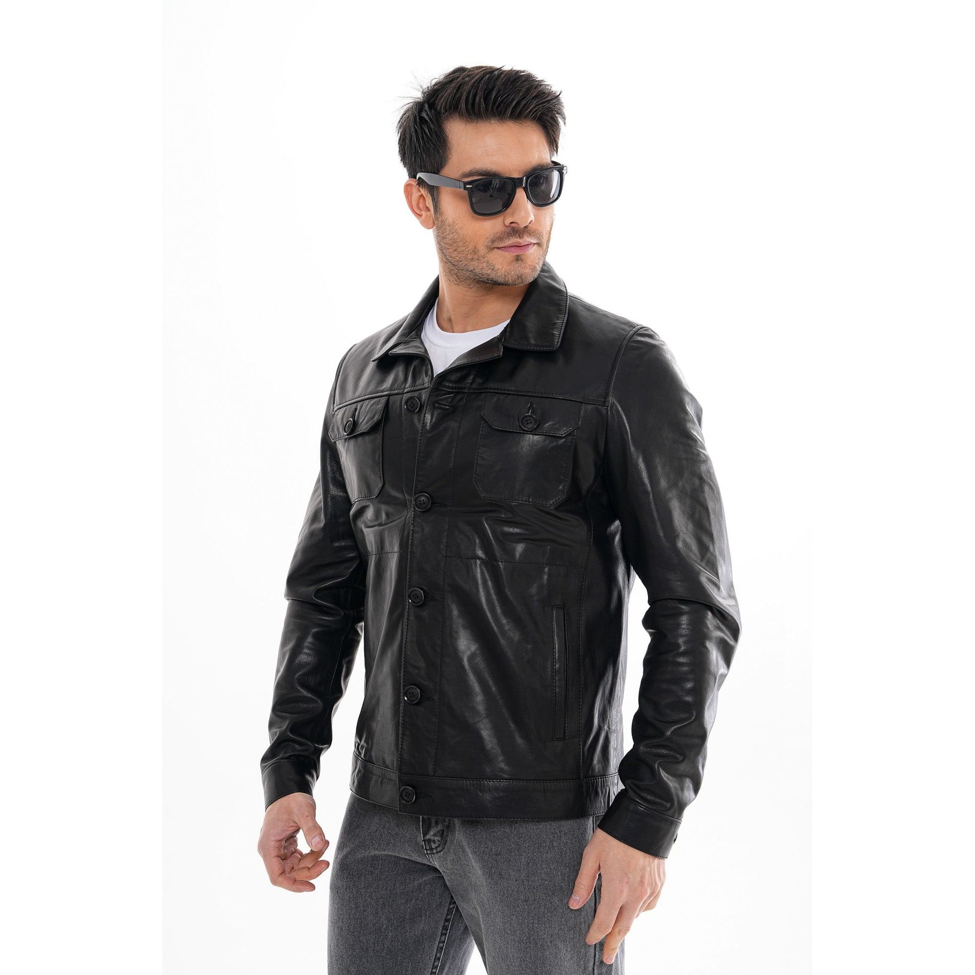 The Azzuro Black Leather Jacket