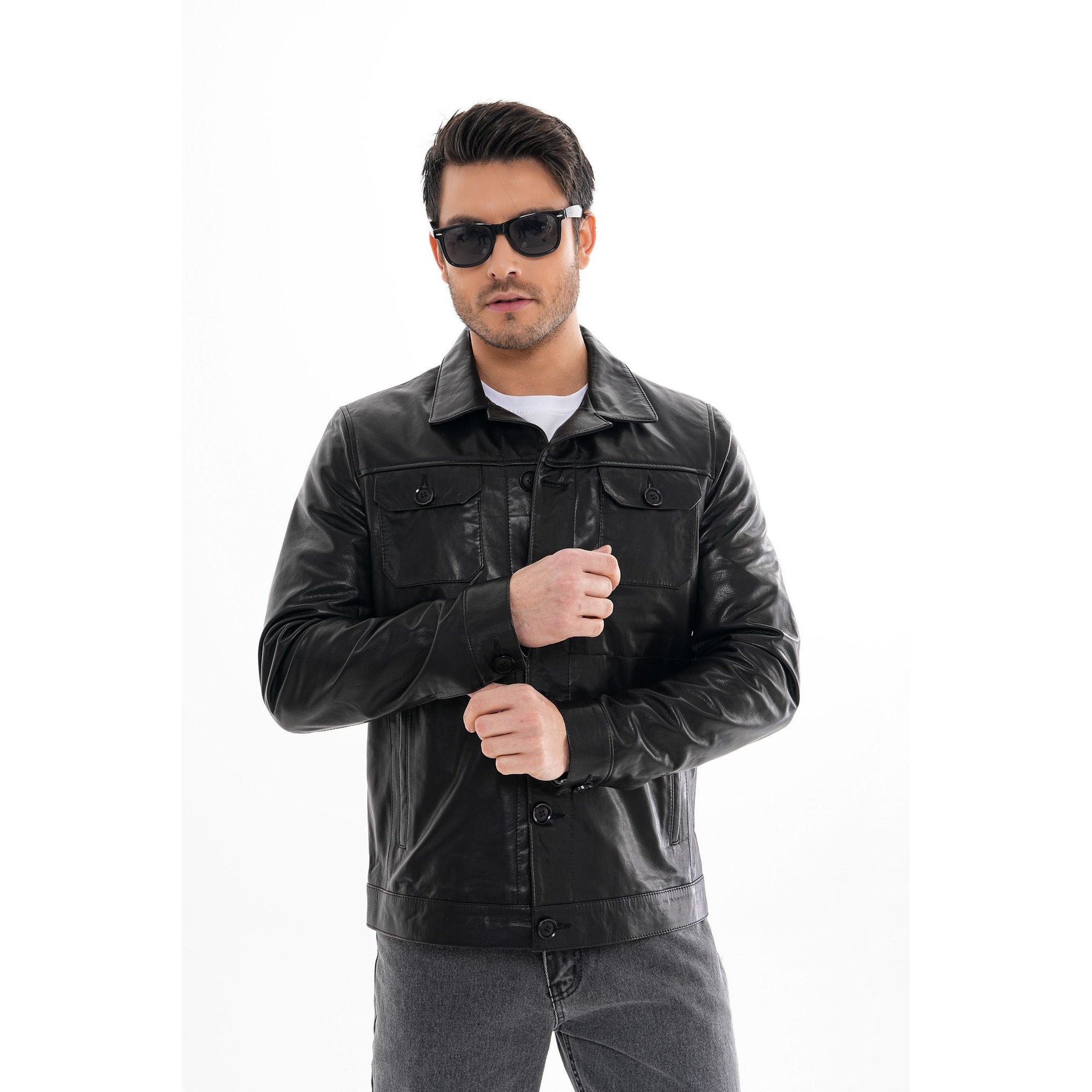 The Azzuro Black Leather Jacket