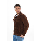 Vinci The Azzuro Suede Brown Leather Jacket
