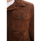 Vinci The Azzuro Suede Brown Leather Jacket