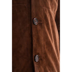 Vinci The Azzuro Suede Brown Leather Jacket