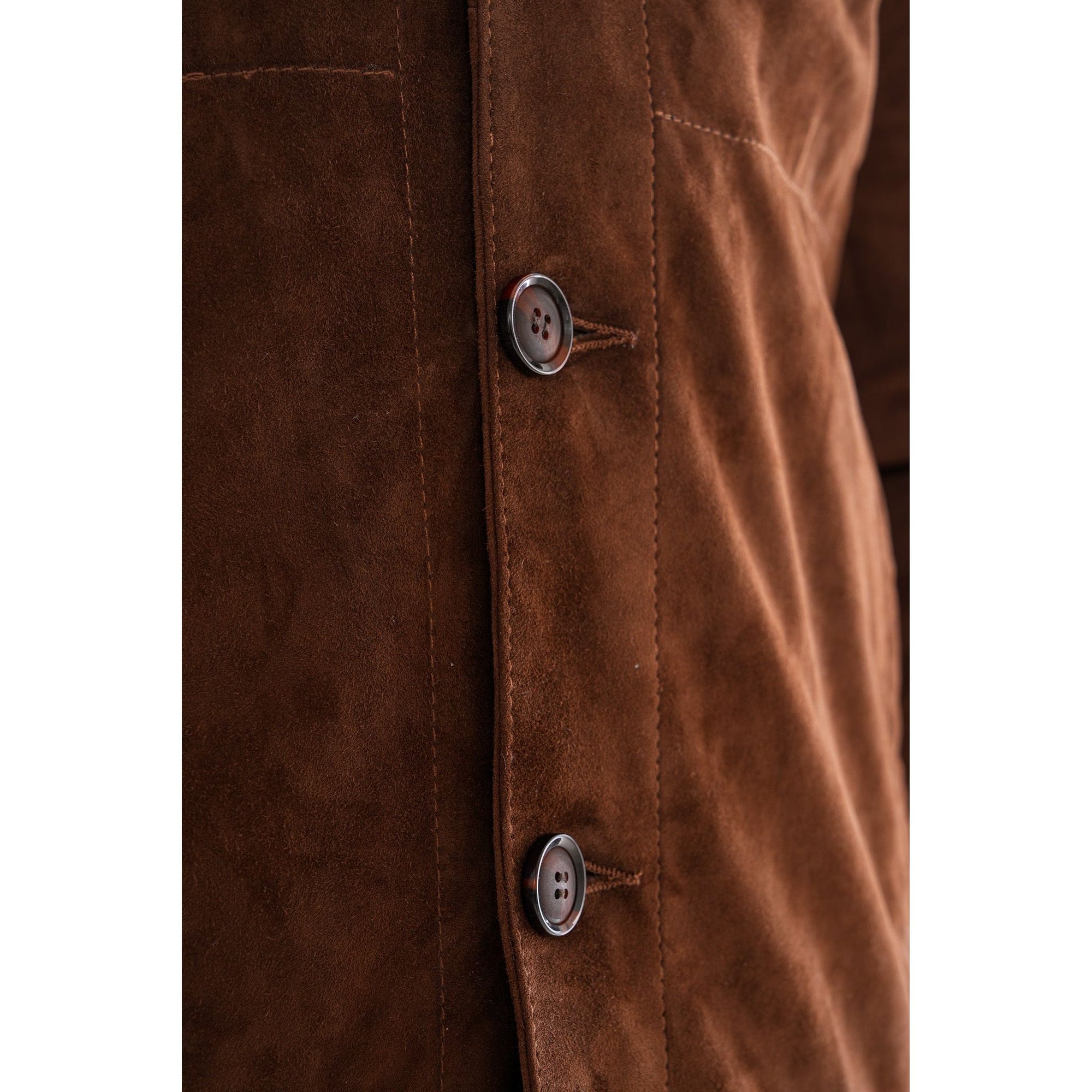 Vinci The Azzuro Suede Brown Leather Jacket