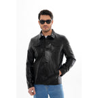 The Mantua Black Pebbled Leather Jacket