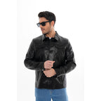 The Mantua Black Pebbled Leather Jacket