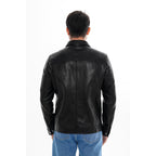 The Mantua Black Pebbled Leather Jacket