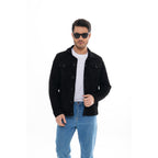 The Azzuro Suede Black Leather Jacket