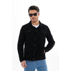 The Azzuro Suede Black Leather Jacket