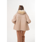 The Elise Beige Shearling Leather Women Jacket
