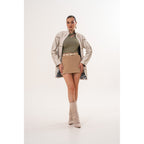 Vinci The Prado Reversible Cream  Leather Women Jacket