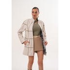 Vinci The Prado Reversible Cream  Leather Women Jacket