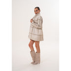 Vinci The Prado Reversible Cream  Leather Women Jacket