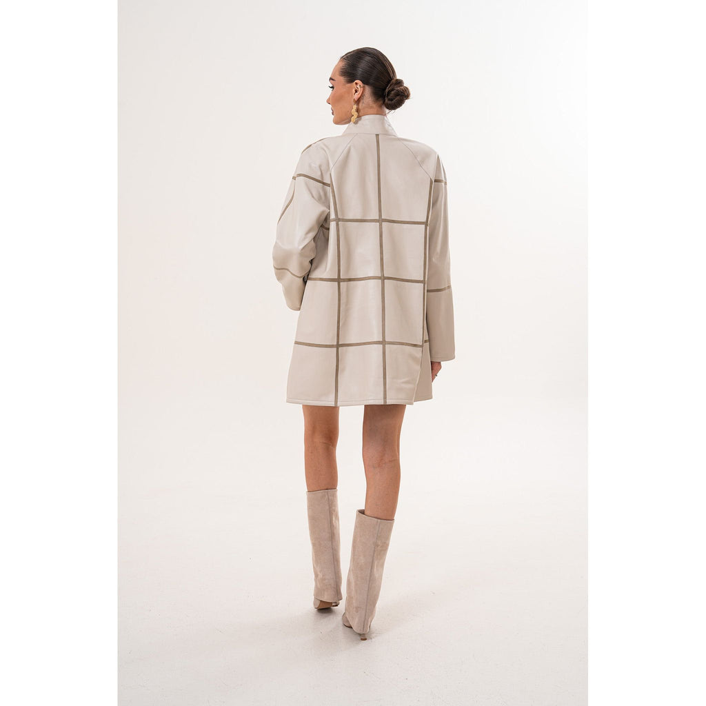 Vinci The Prado Reversible Cream  Leather Women Jacket