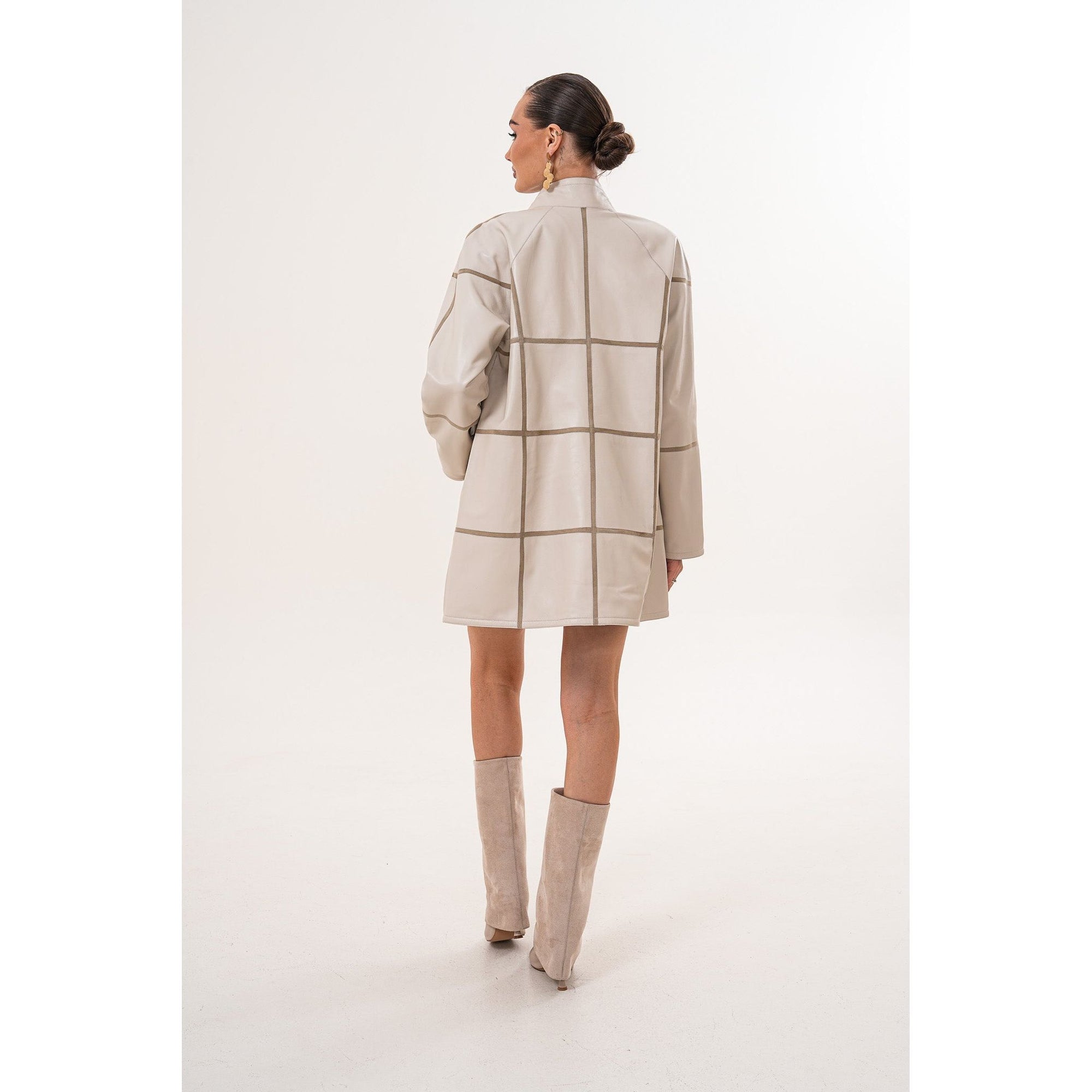 Vinci The Prado Reversible Cream  Leather Women Jacket
